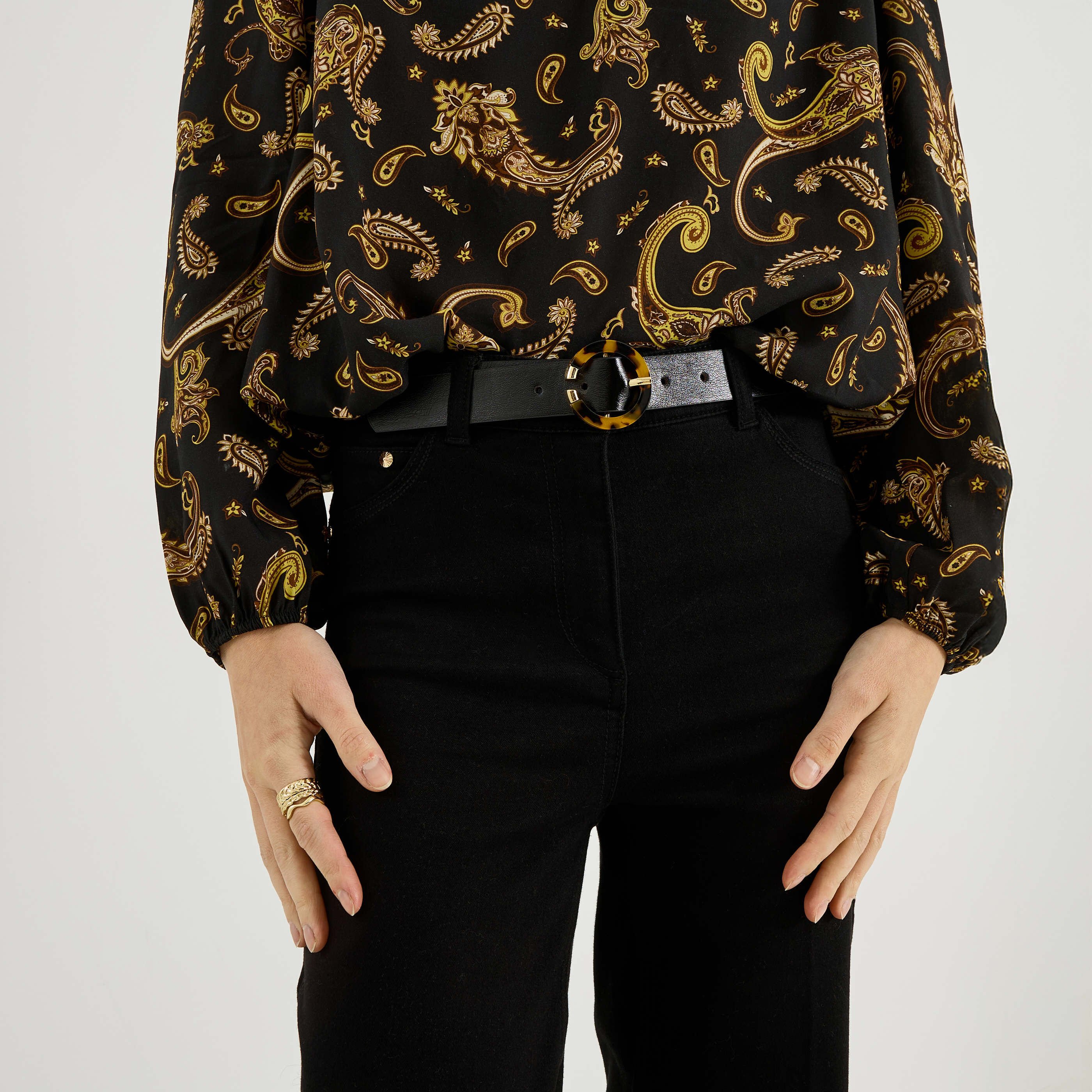 Ceinture boucle imprim&eacute; l&eacute;opard femme