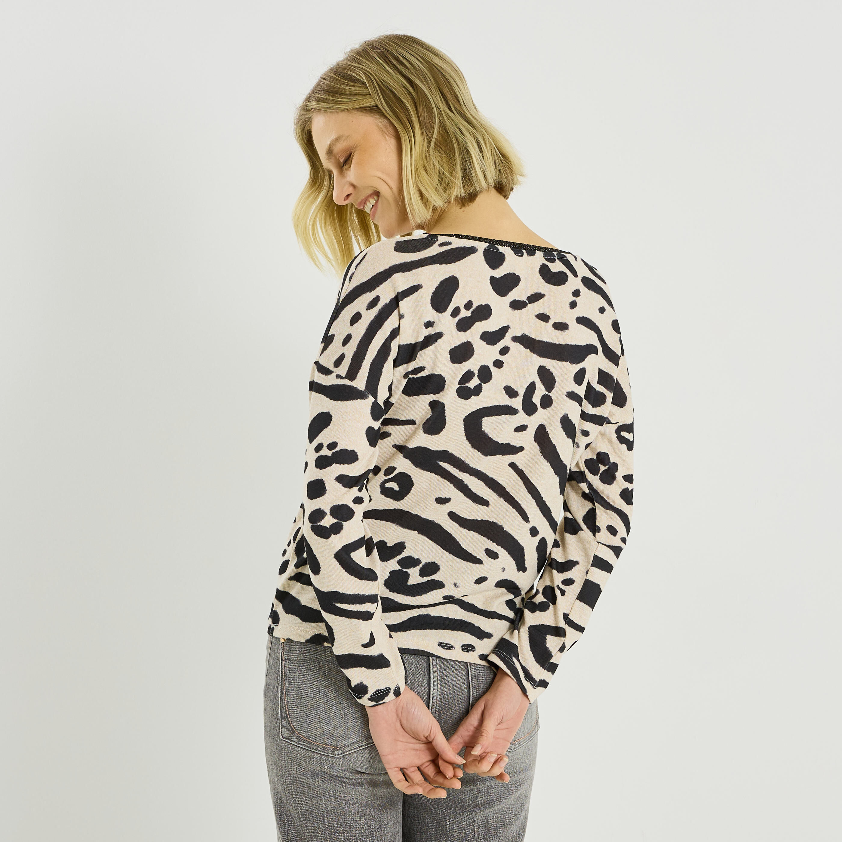 T-shirt imprim&eacute; l&eacute;opard femme