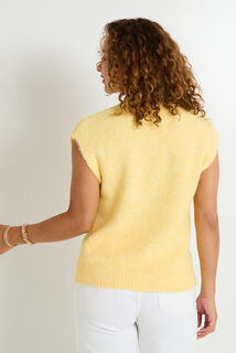 Pull sans manches col V femme