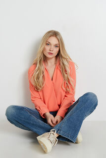Blouse cache-coeur femme