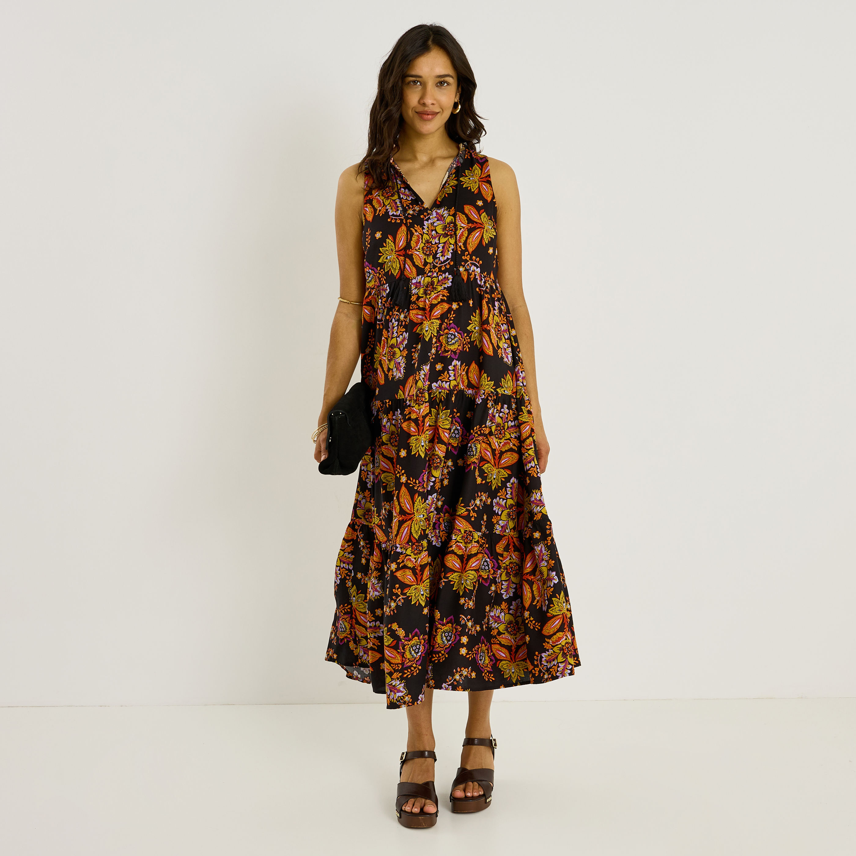 Robe longue imprim&eacute;e boh&egrave;me
