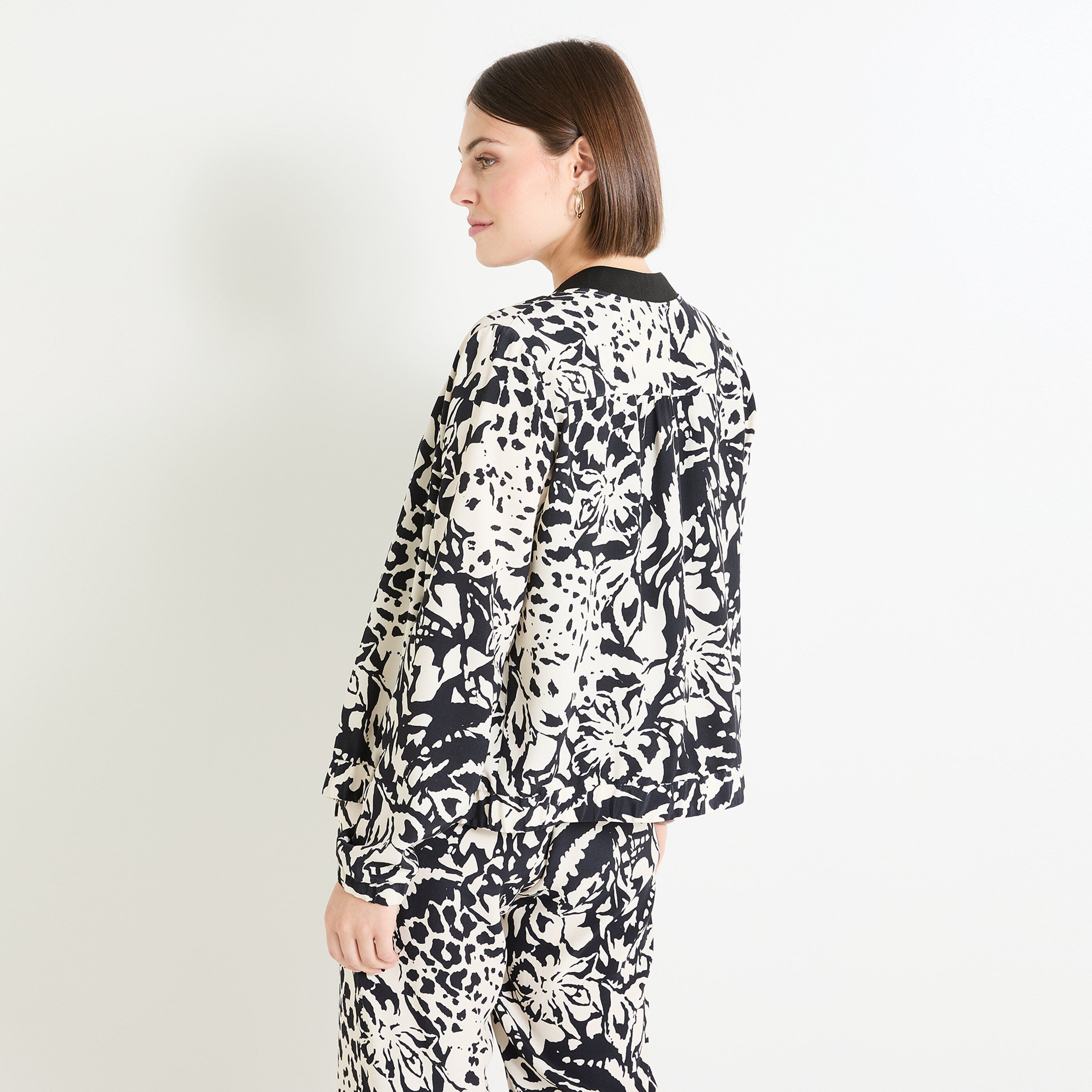 Veste zipp&eacute;e imprim&eacute;e femme