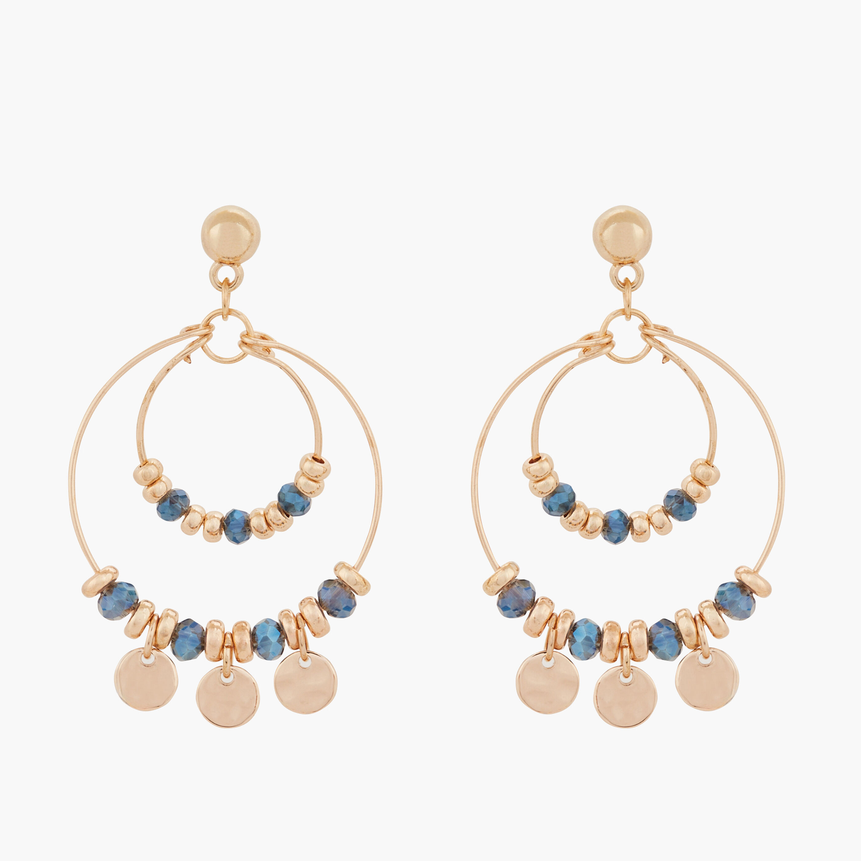 Boucles d'oreilles cercles avec perles