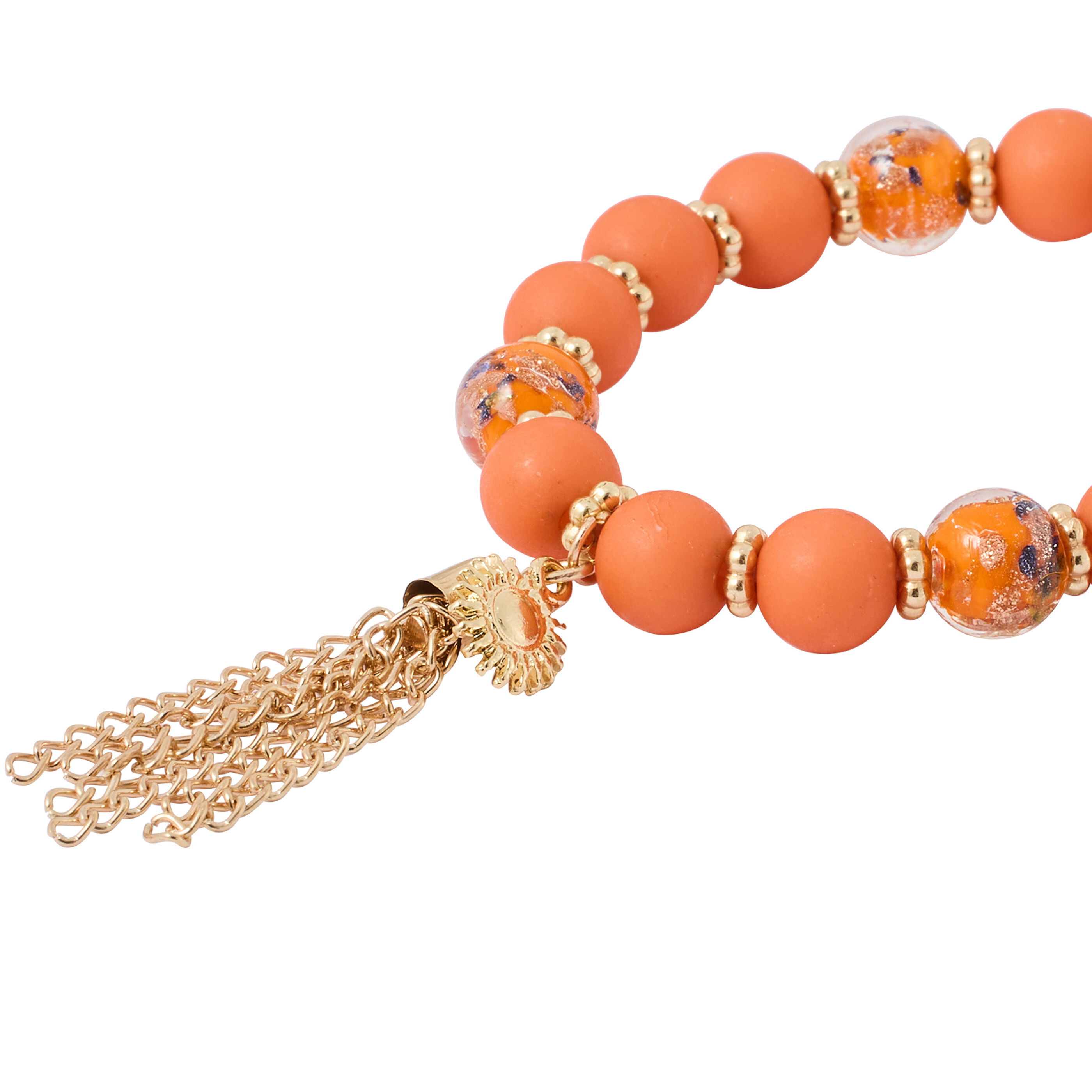 Bracelet perles et pompon femme