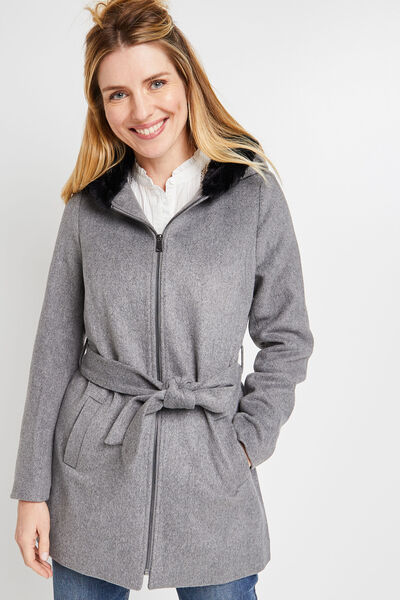Manteau peignoir à capuche femme