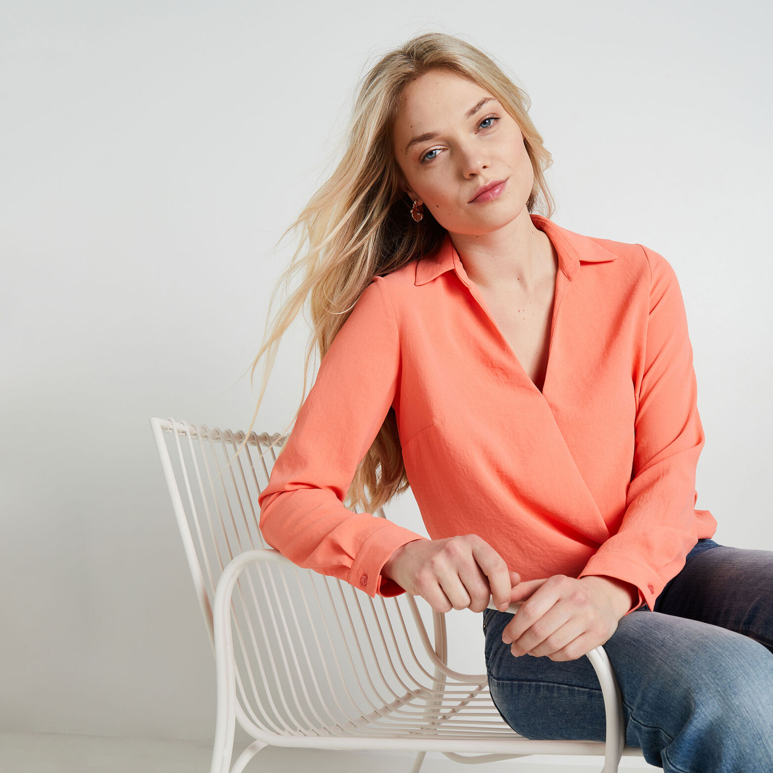 Blouse cache-coeur femme