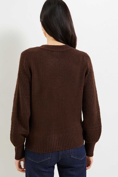 Gilet col V ajouré femme