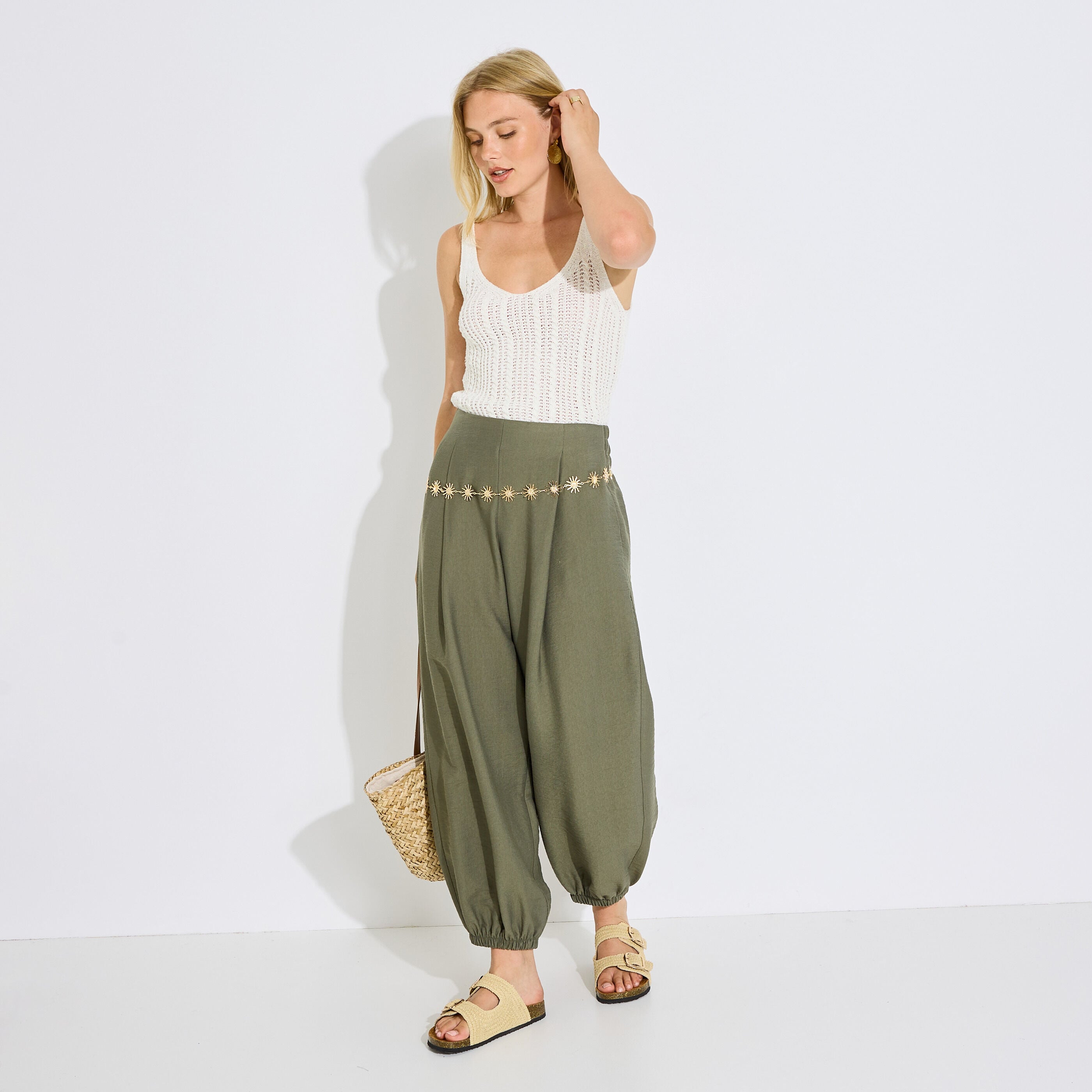 Pantalon fluide bouffant femme