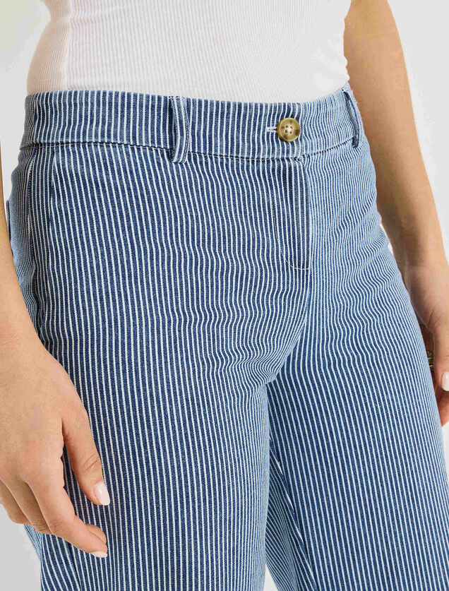 Pantalon &agrave; rayures verticales femme