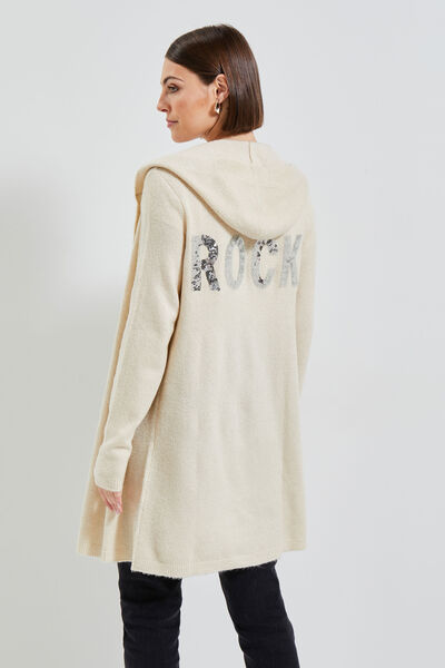 Gilet long à capuche femme