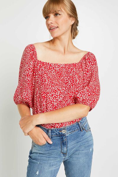 Top à encolure carrée femme