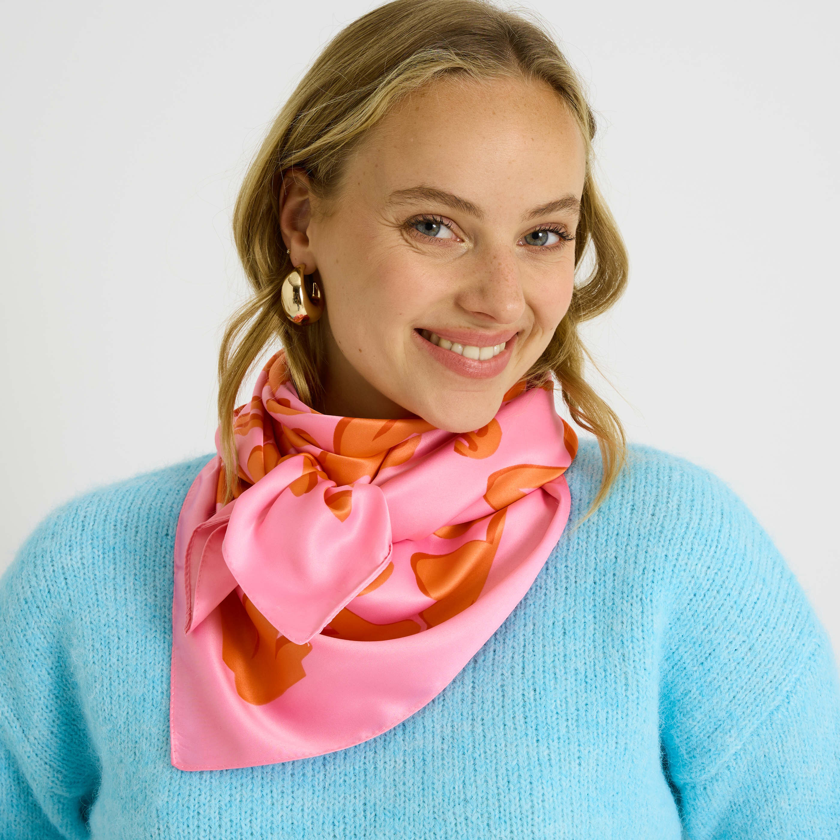 Foulard carr&eacute; bicolore femme