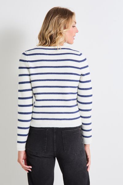 Gilet court rayé femme
