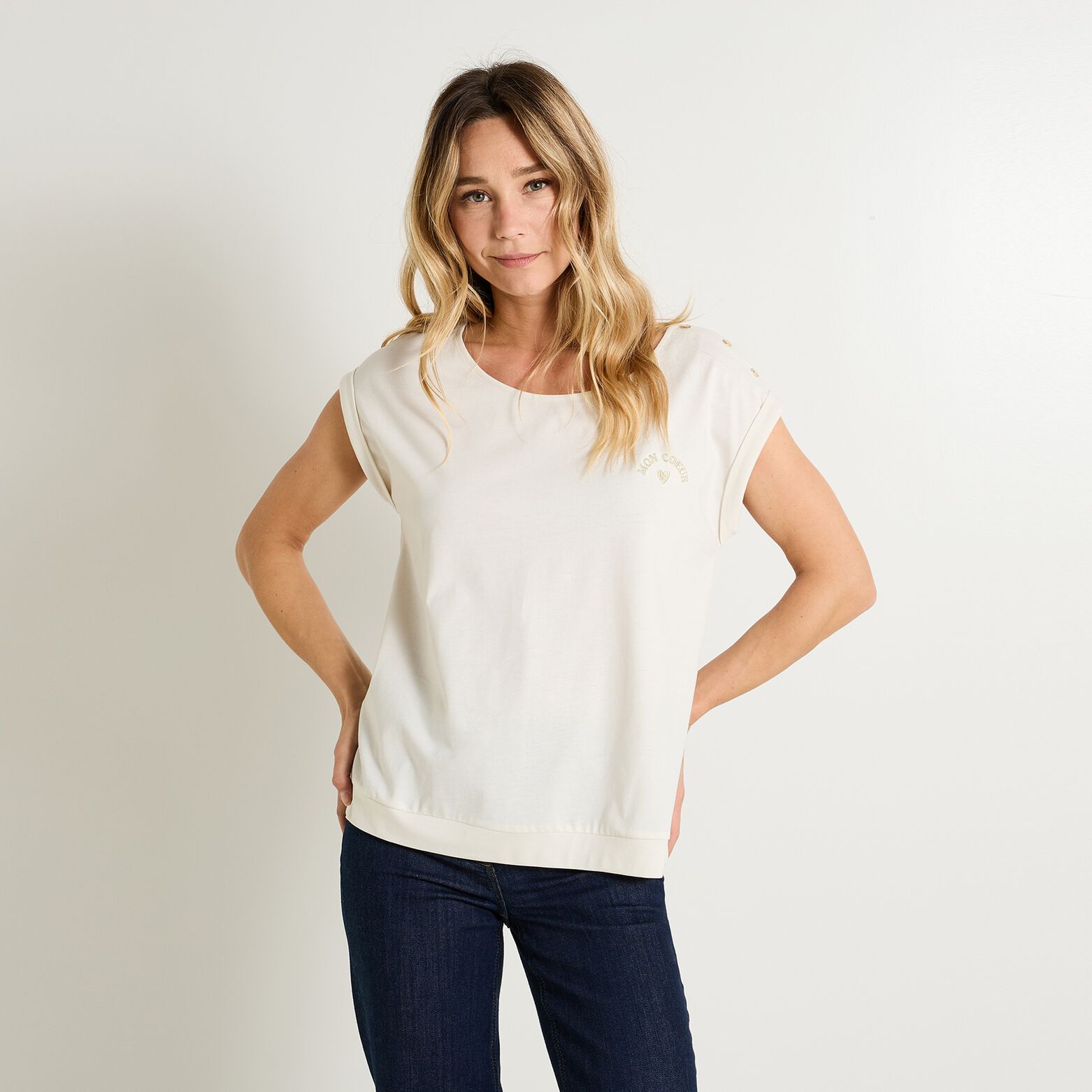 T-shirt col bateau femme