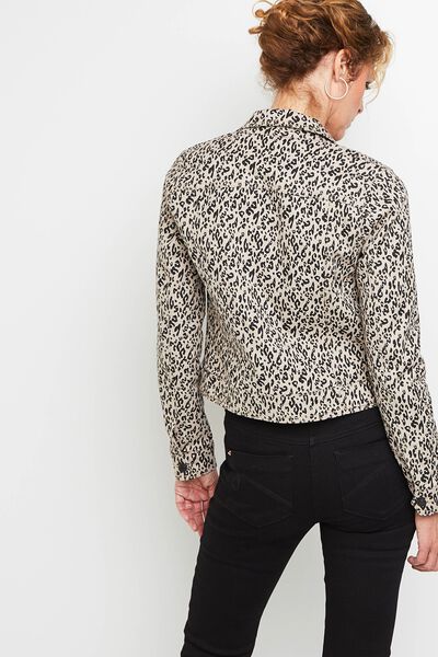 Veste en jean léopard