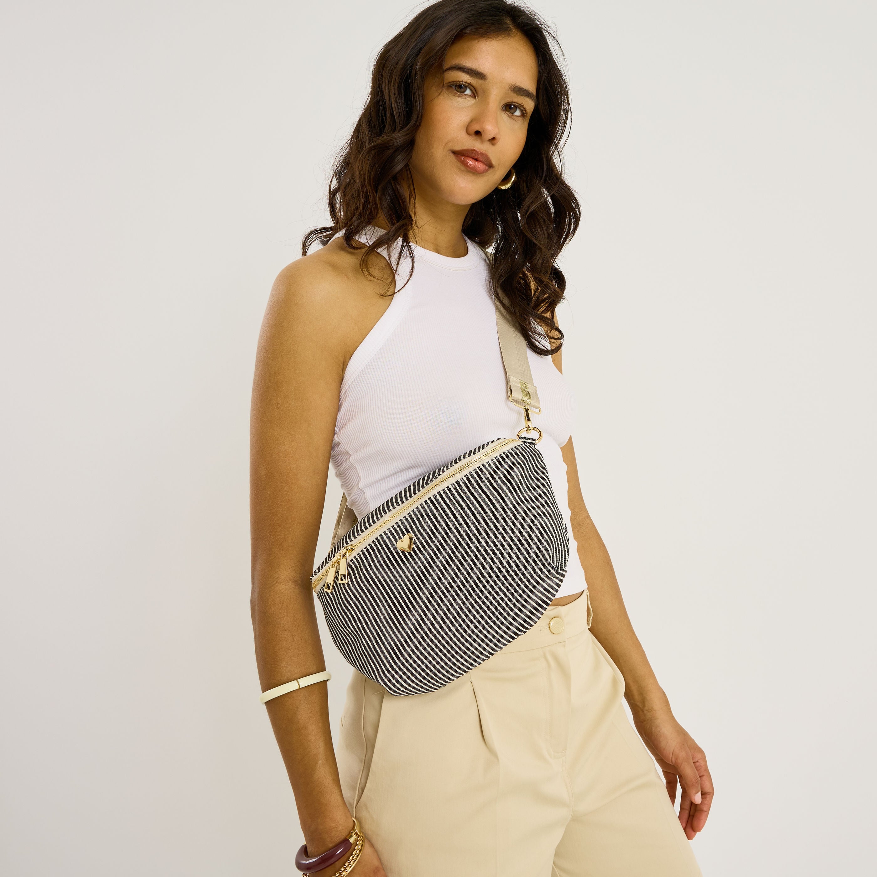 Sac banane motif ray&eacute; femme