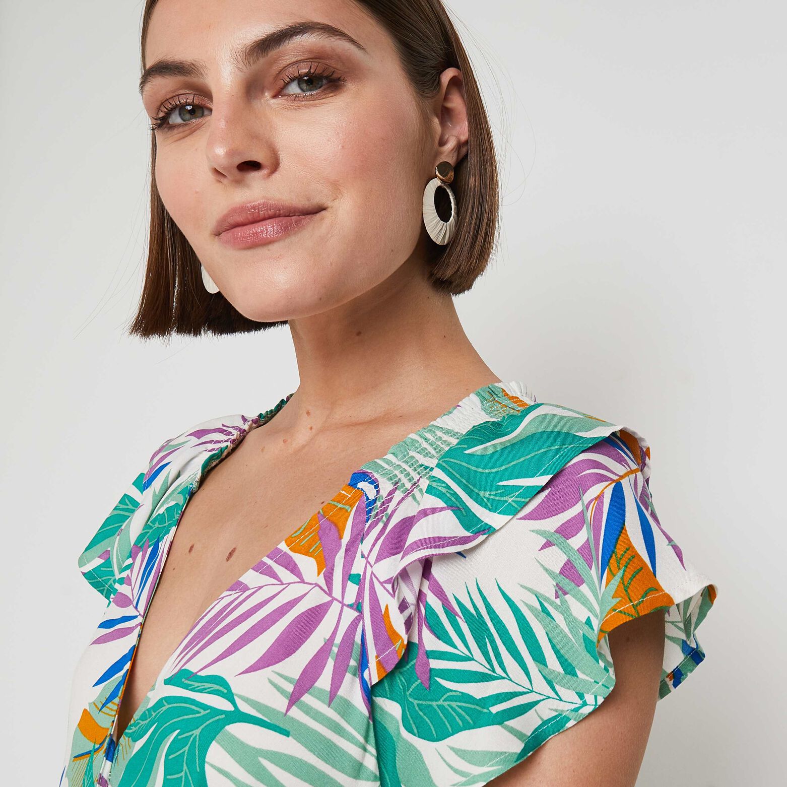 Robe longue imprimée femme