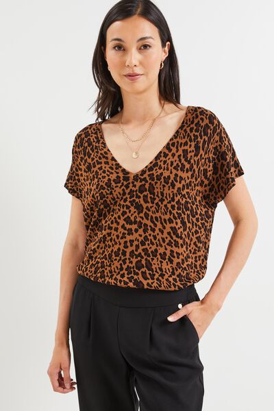 Pull manches courtes imprimé