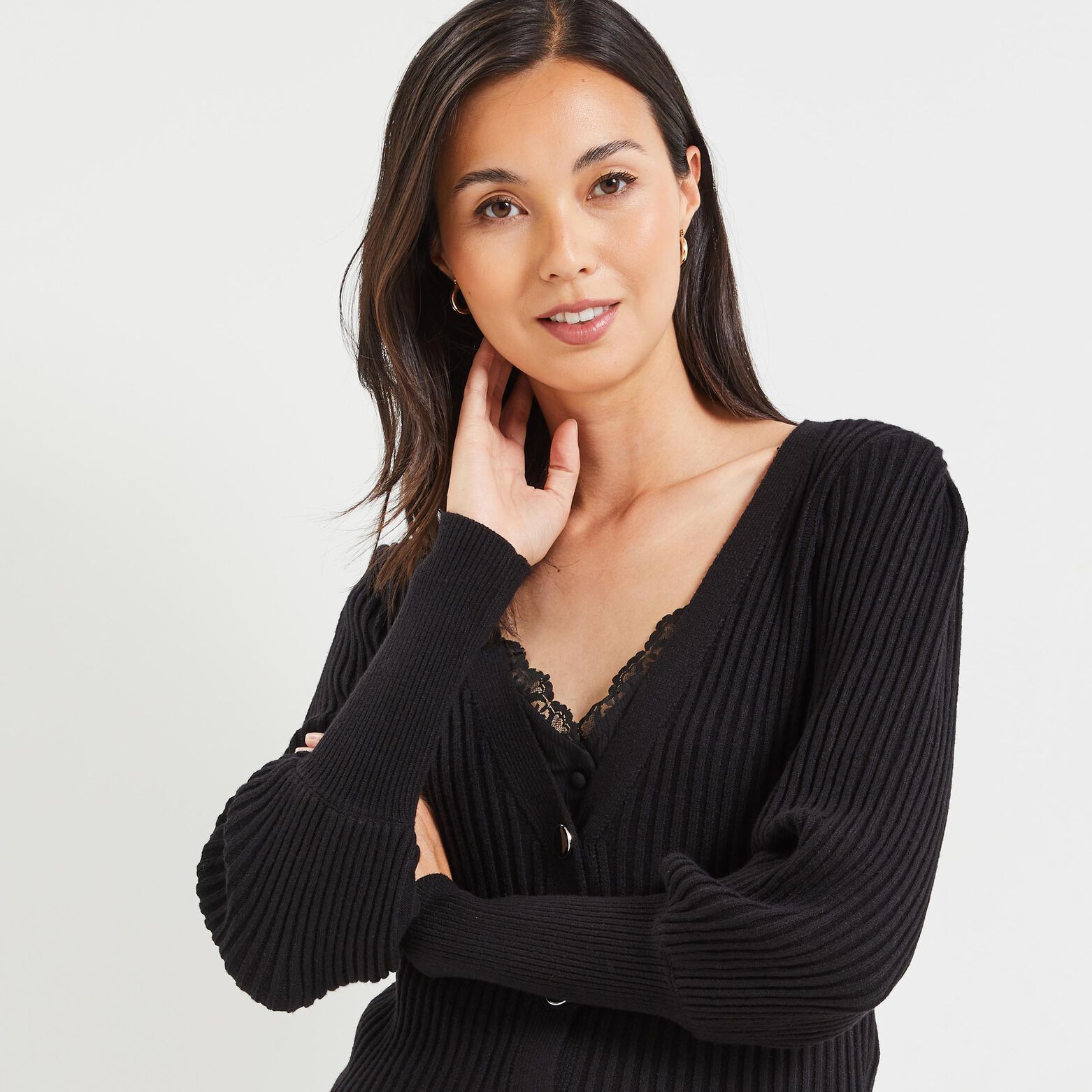 Gilet en maille cotelée