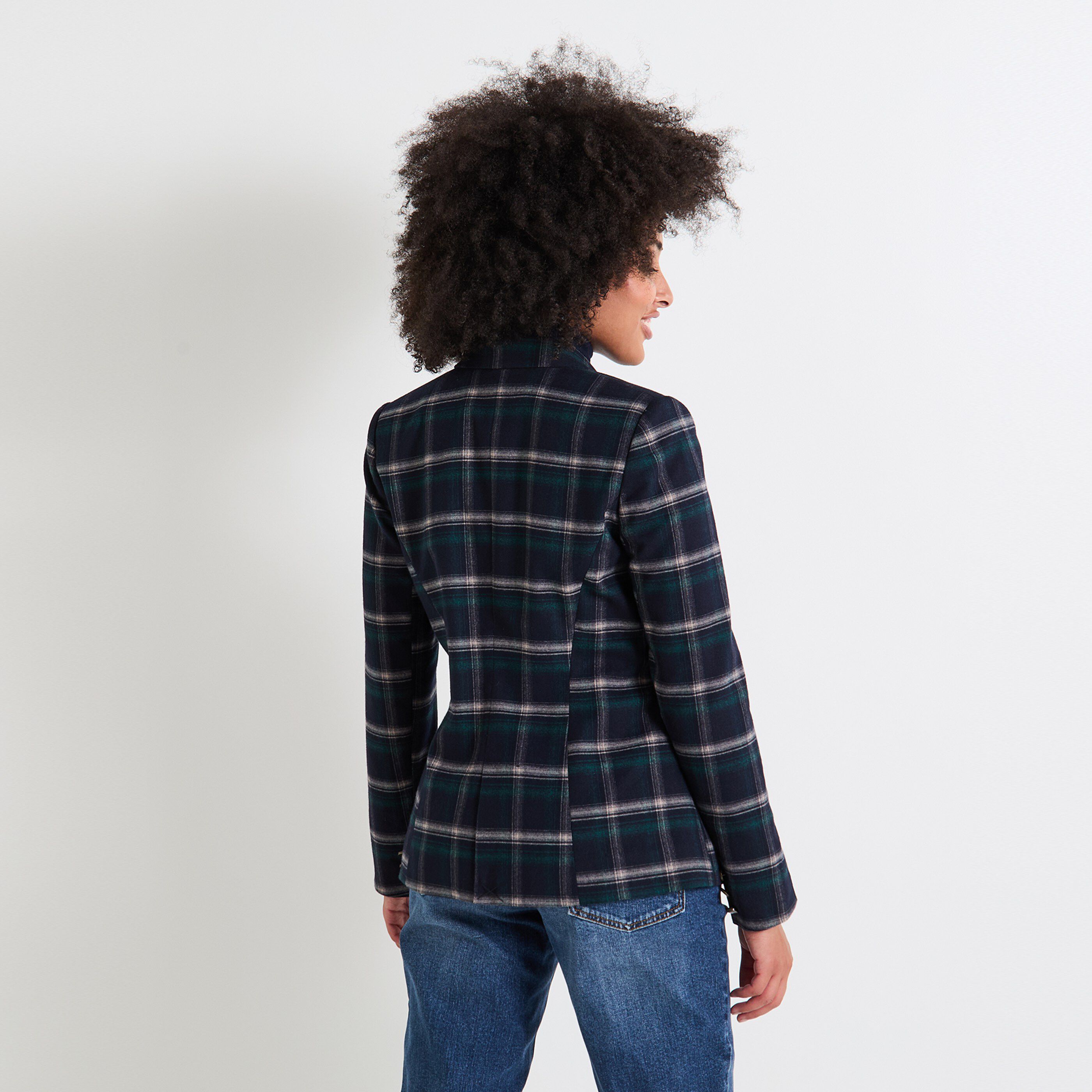 Blazer &agrave; carreaux femme
