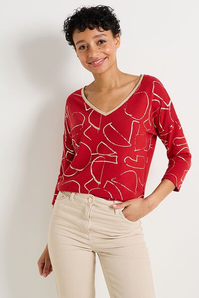 T-shirt col V femme