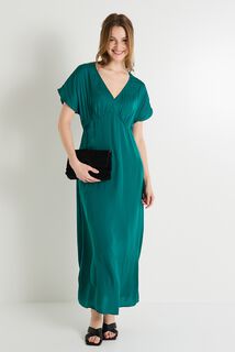 Robe longue satinée femme