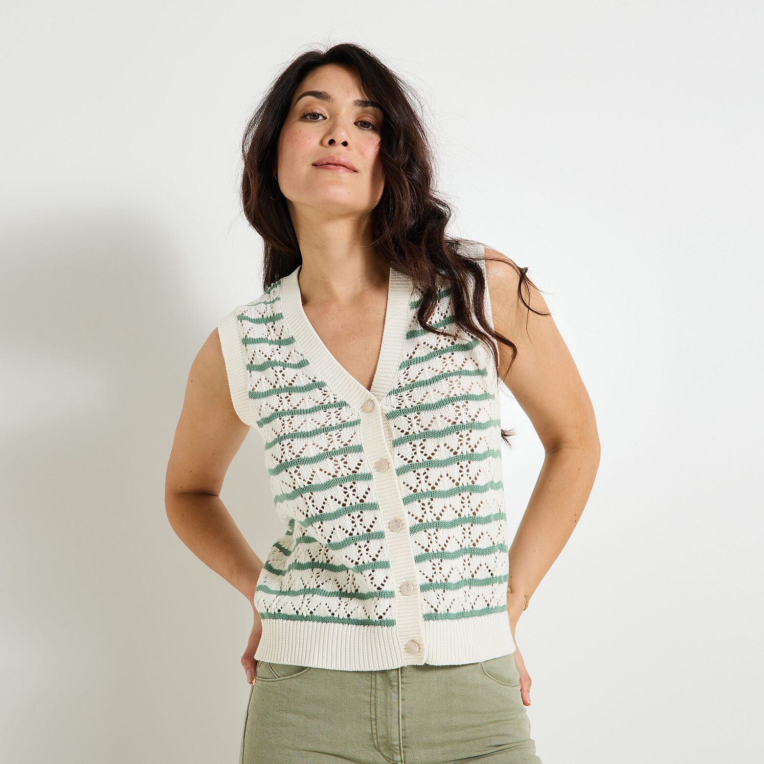 Gilet manches courtes femme