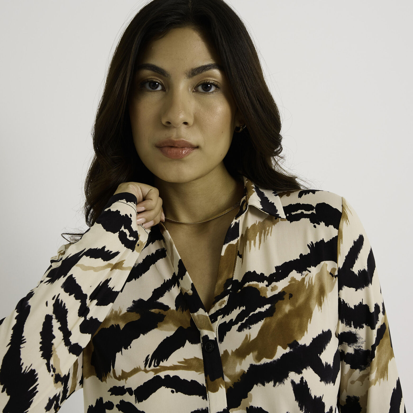 Chemise en maille imprimée femme