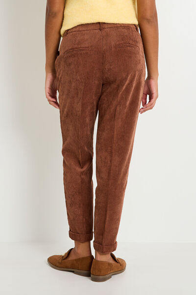 Pantalon en velours à revers femme