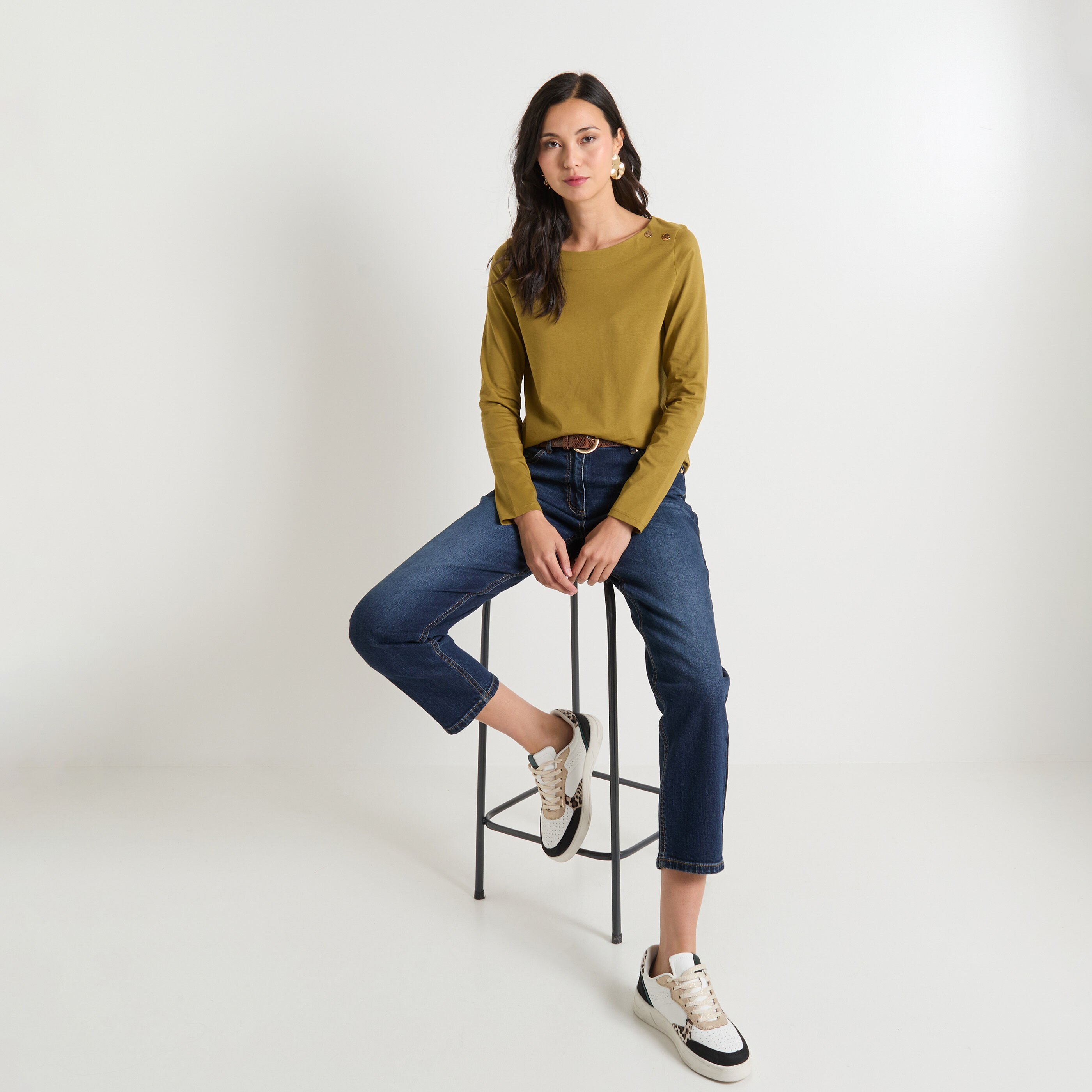 T-shirt col bateau femme