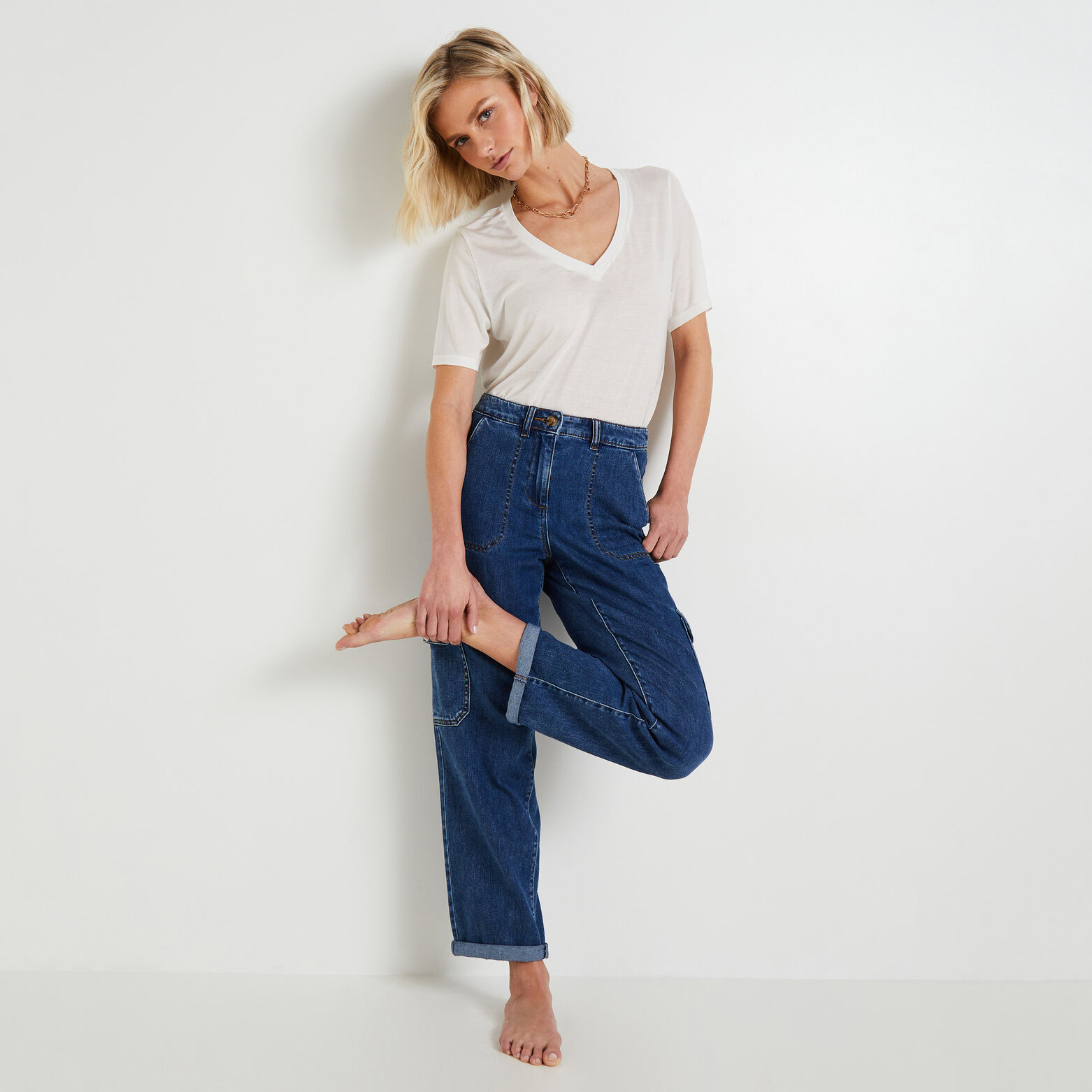 Jeans cargo MEGEVE femme