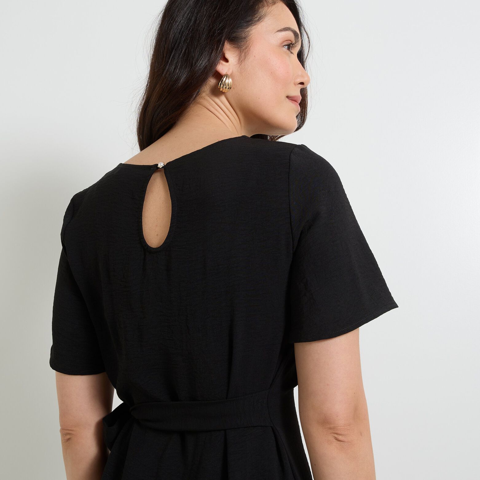 Robe longue drapée femme