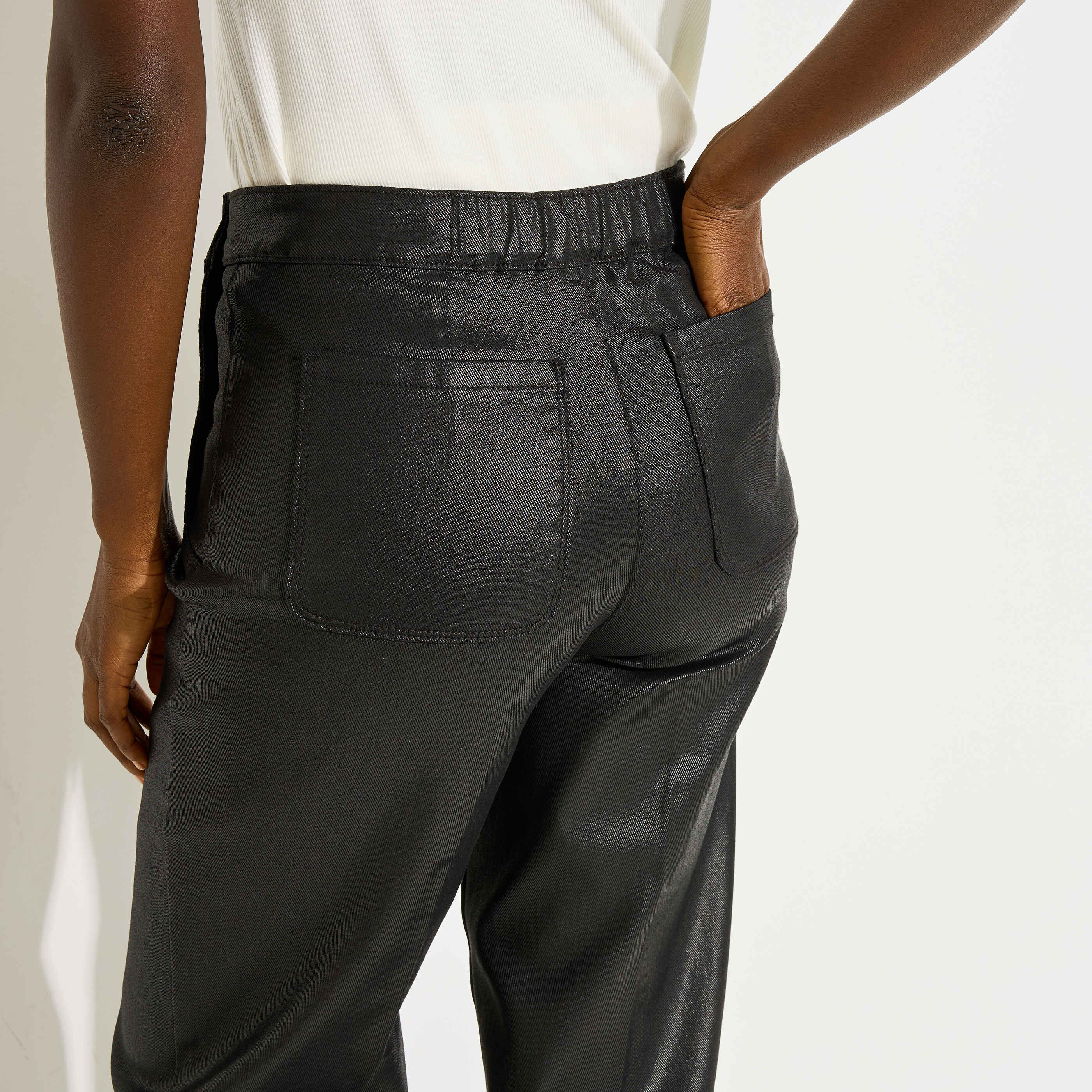 Jean flare enduit EPOMPON F02 femme