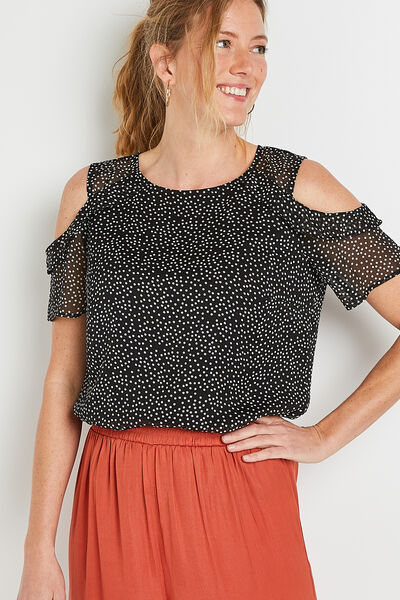 Blouse epaules ouvertes femme