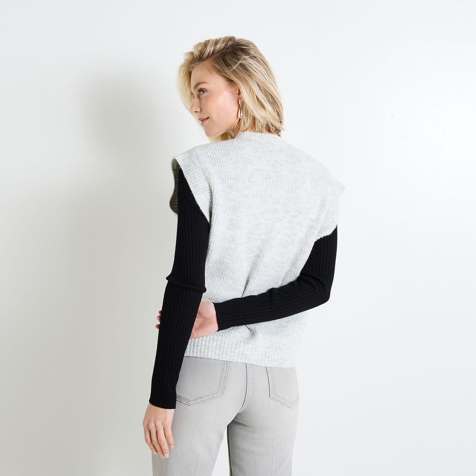 Gilet col V femme