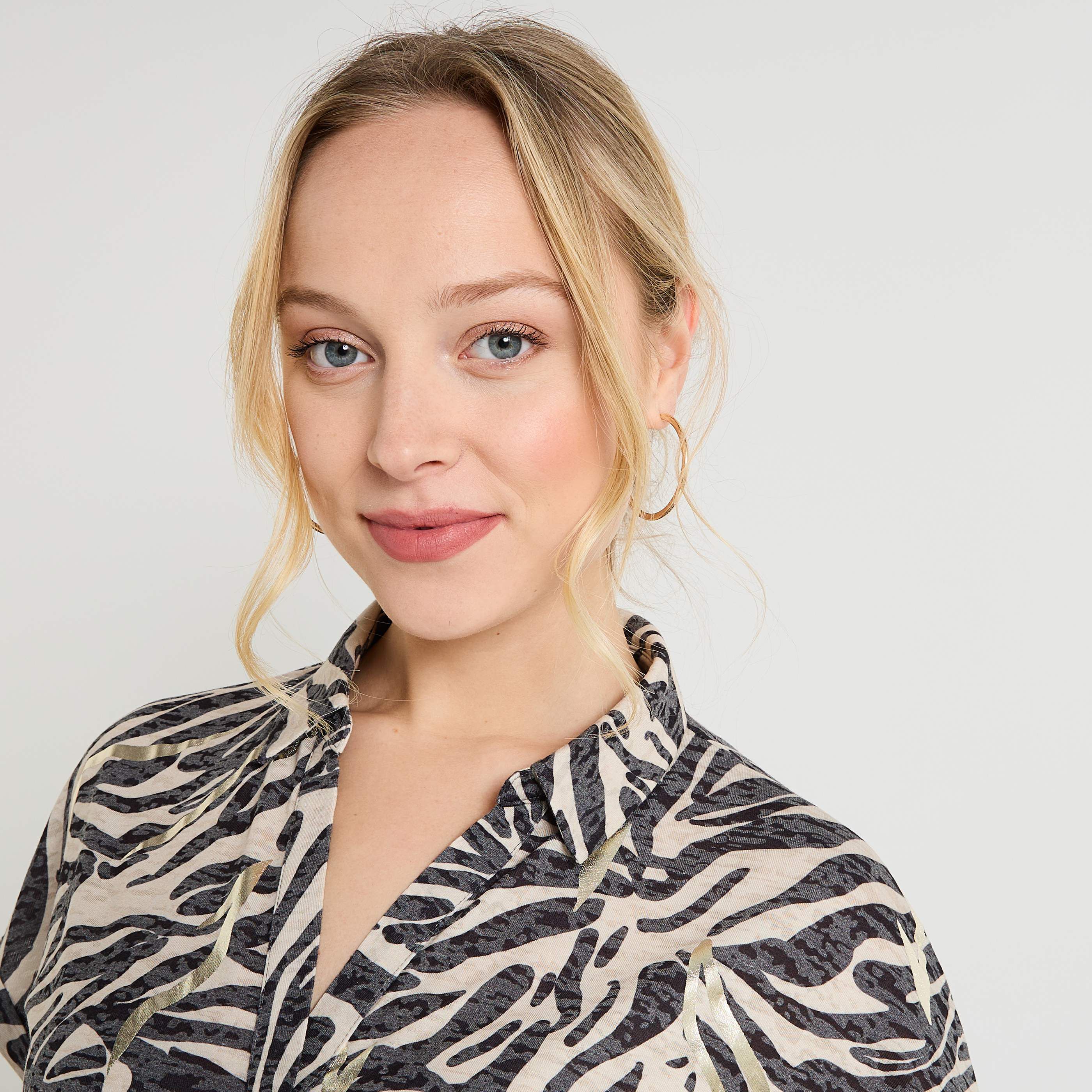 T-shirt col chemise femme