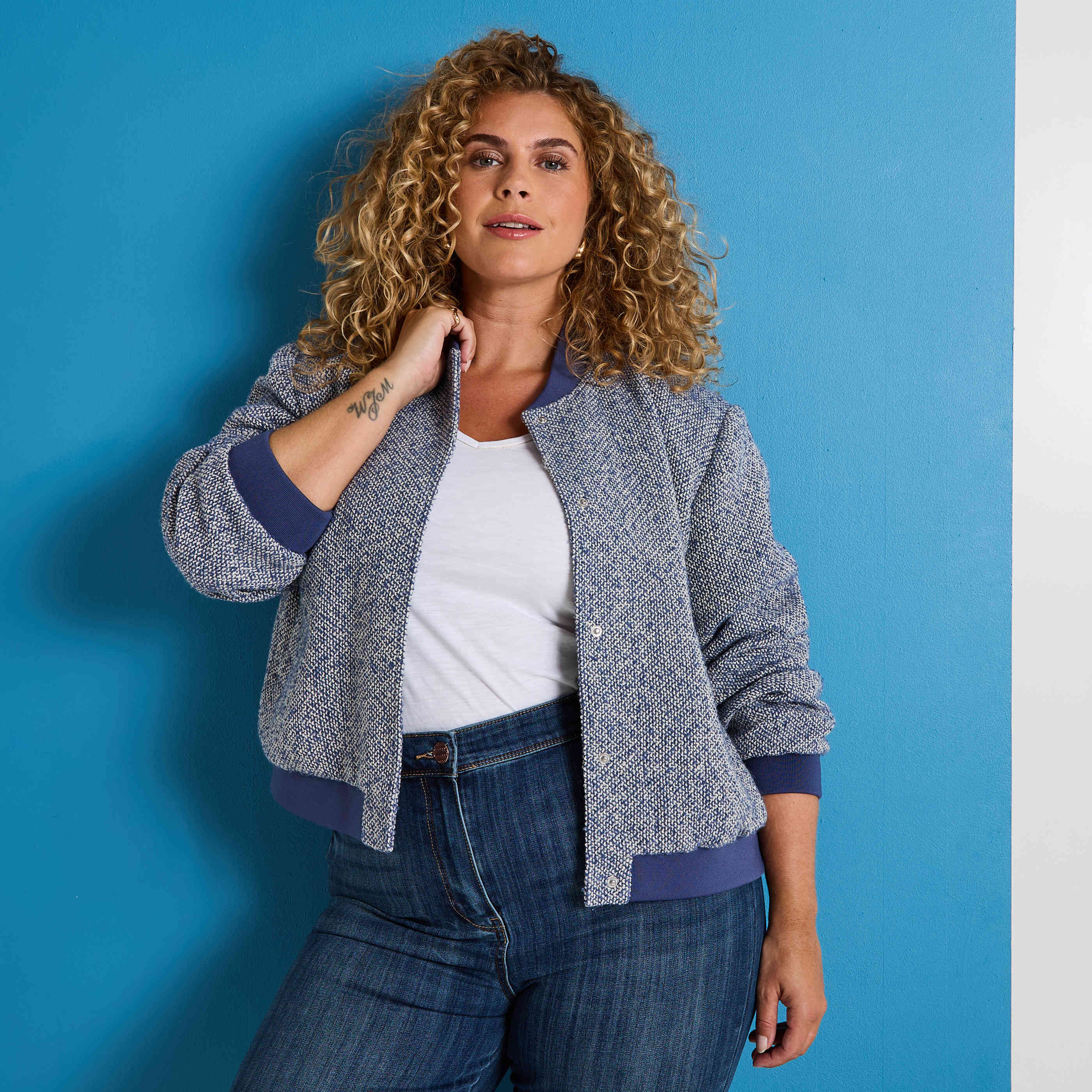 Bomber en tweed femme