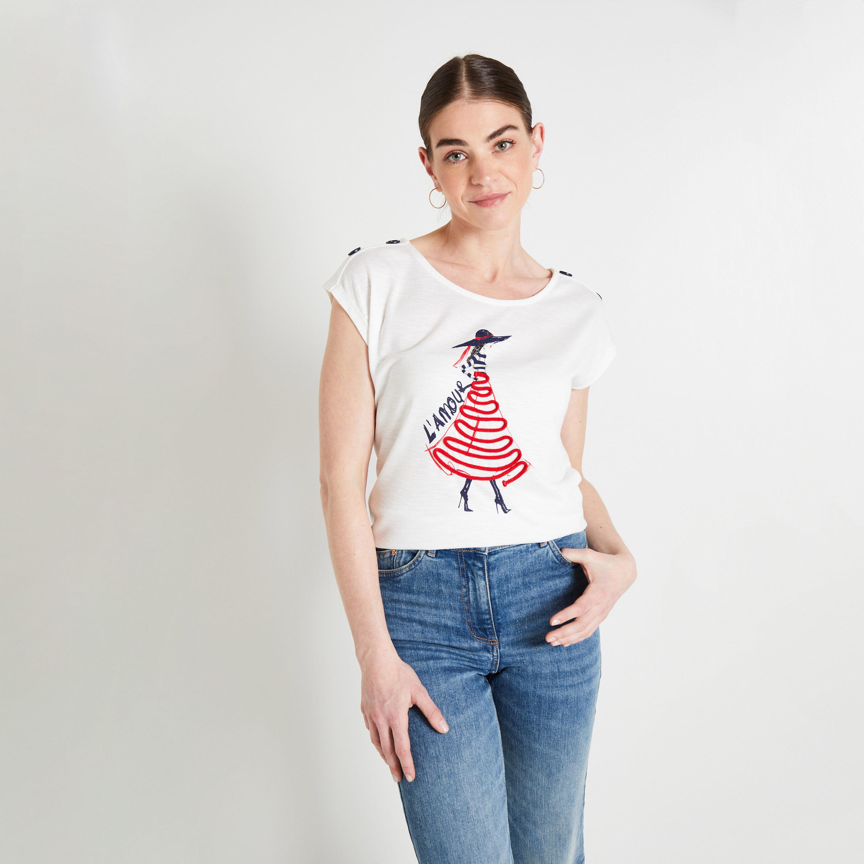 Tshirt print femme