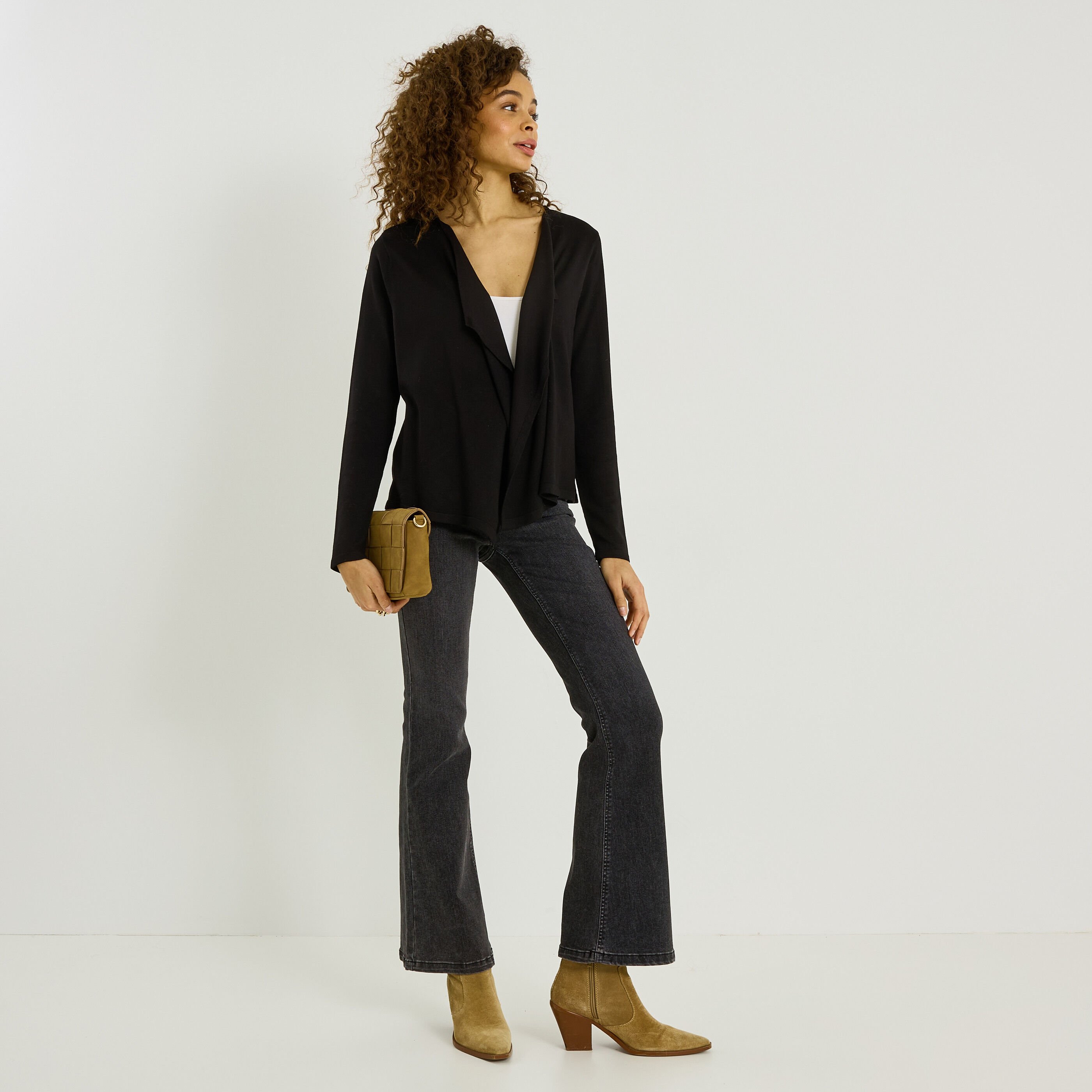 Gilet mi-long waterfall femme