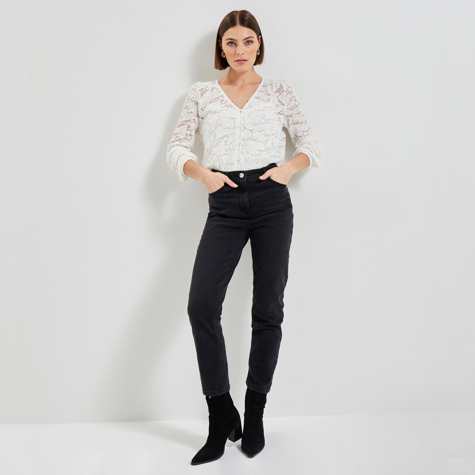 Chemise légère dentelle femme