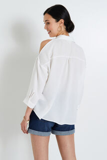 Chemise épaules ouvertes femme
