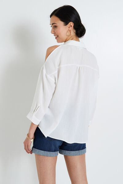Chemise épaules ouvertes femme