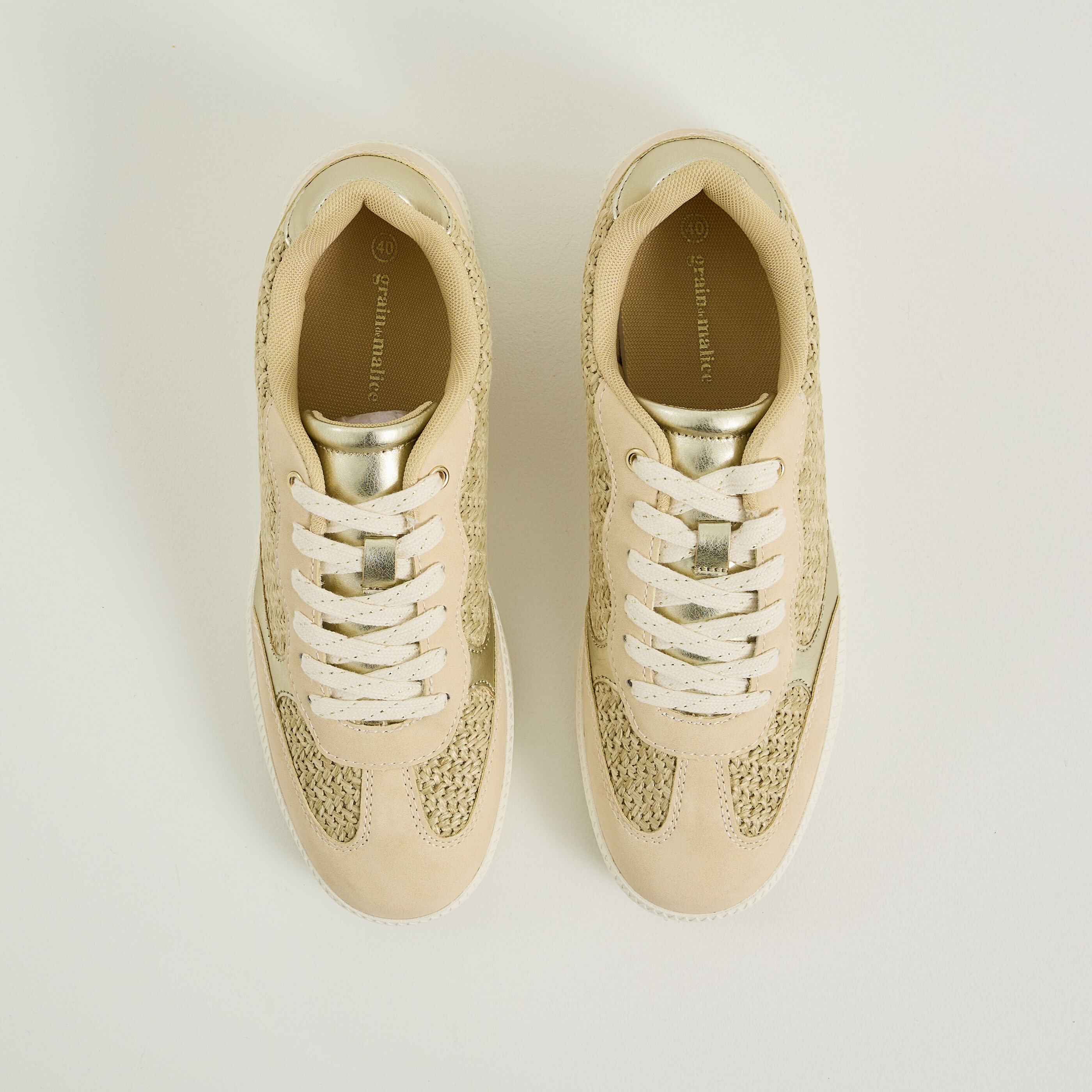 Baskets bi-mati&egrave;re femme