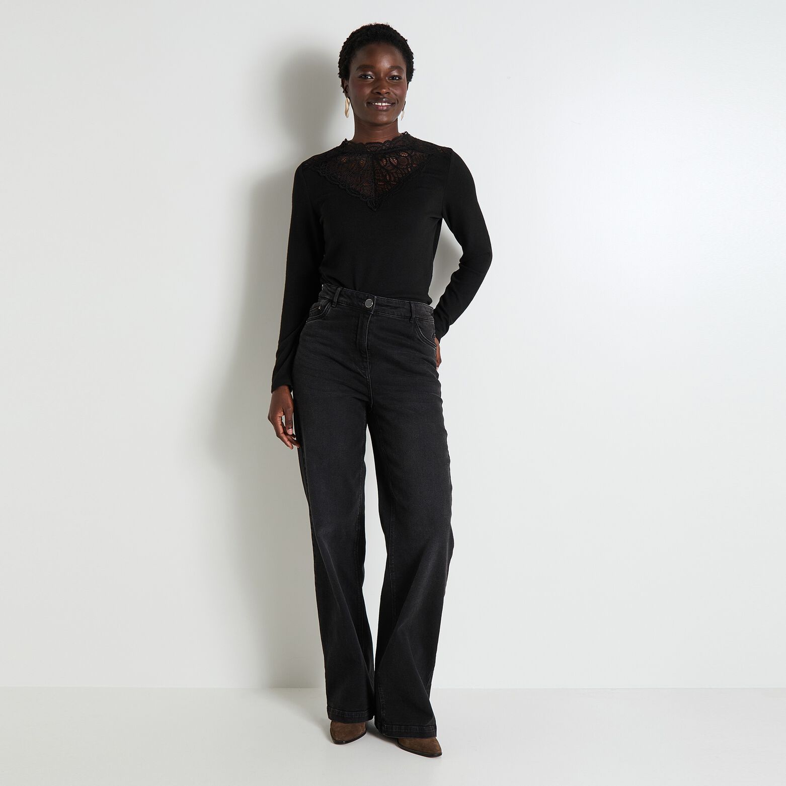 T-shirt col montant femme