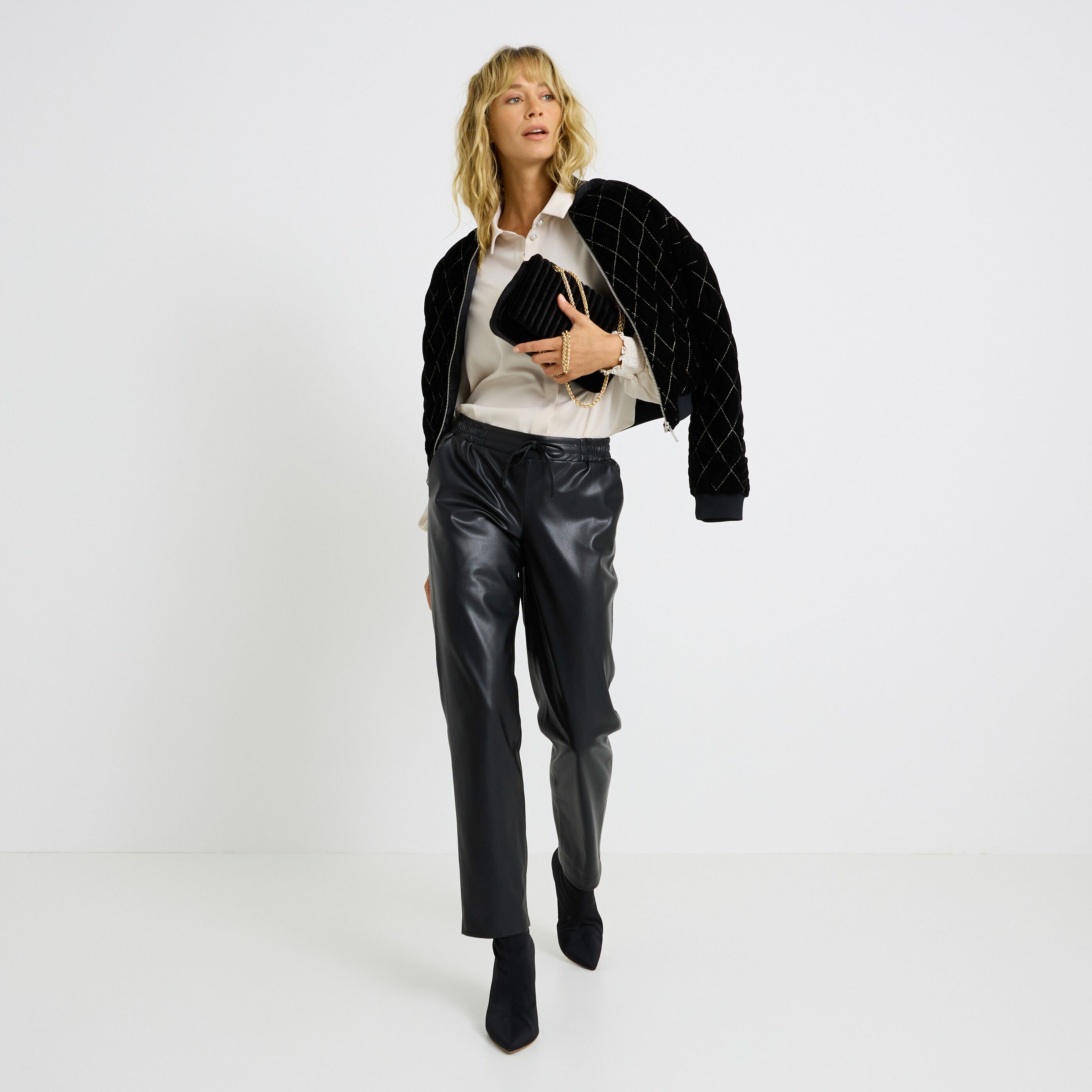 Pantalon en simili femme