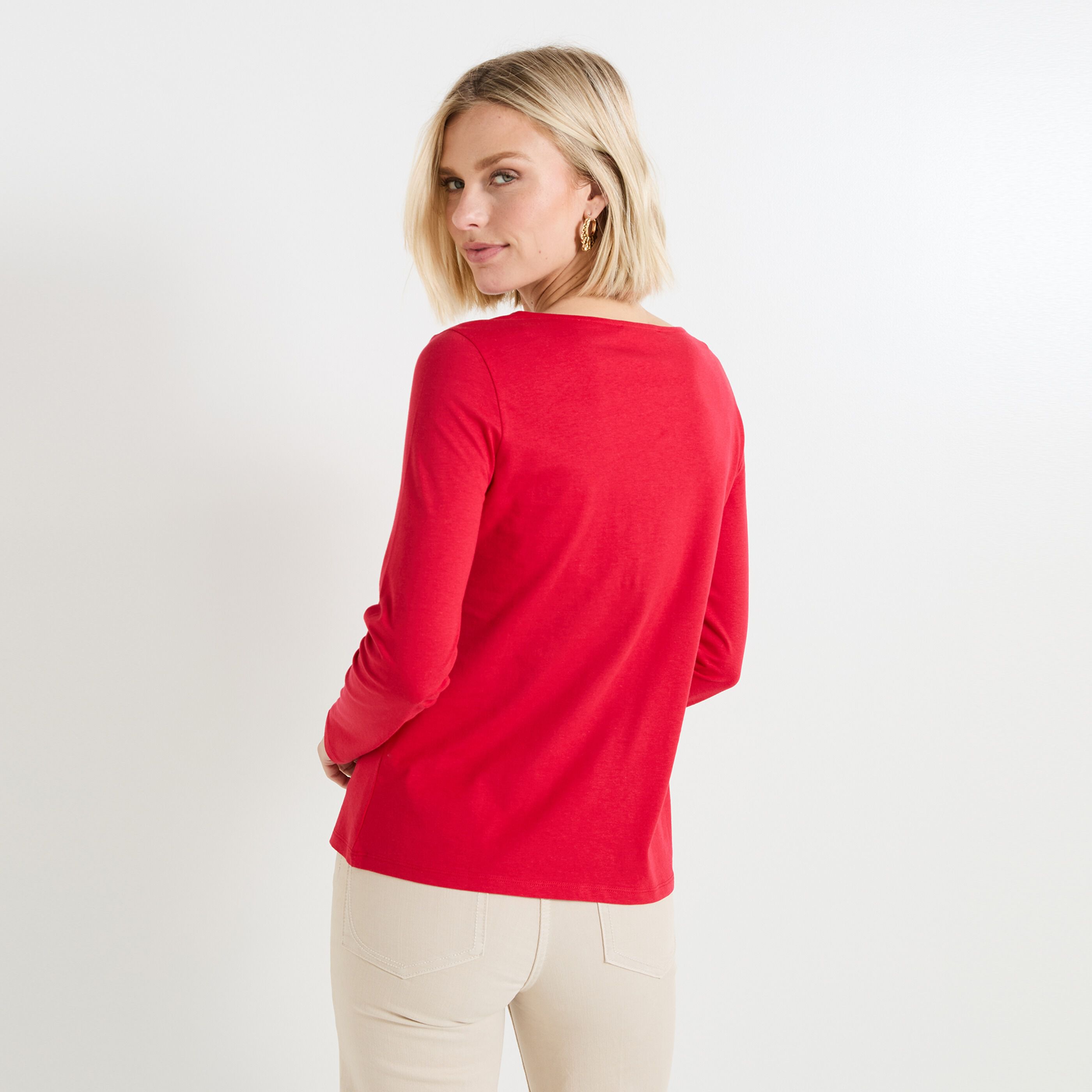 T shirt col bateau femme