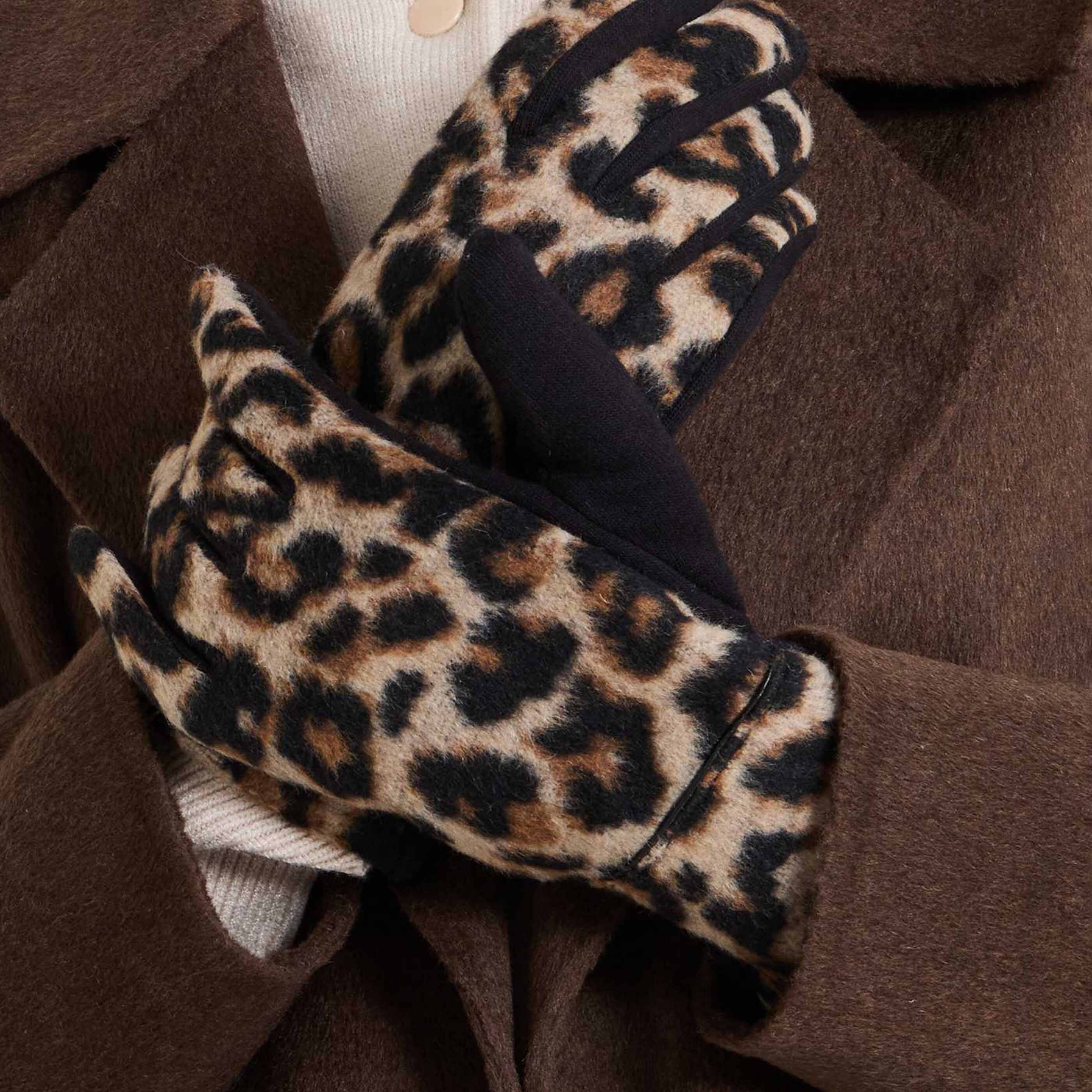 Gants l&eacute;opard femme