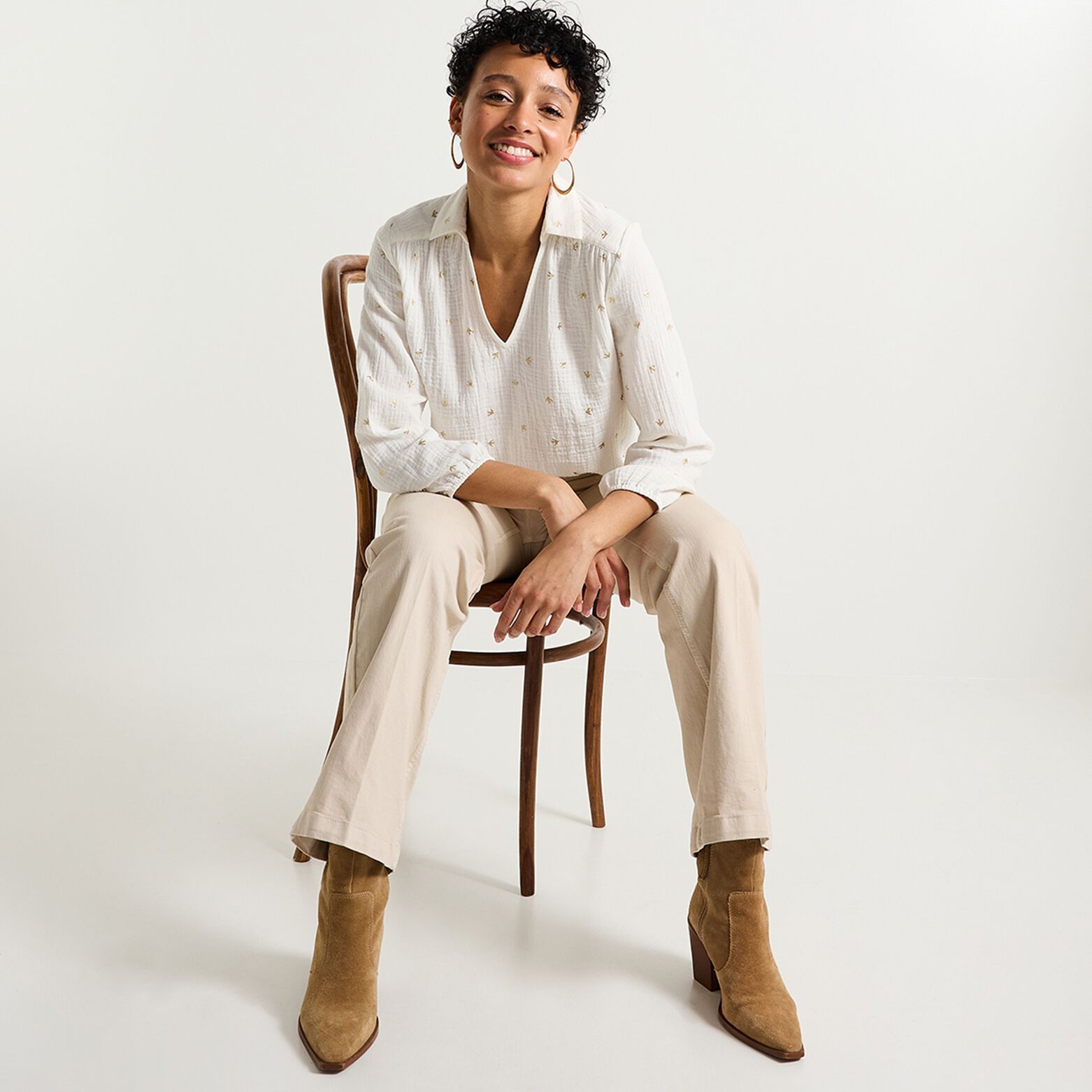 Blouse en gaze de coton femme