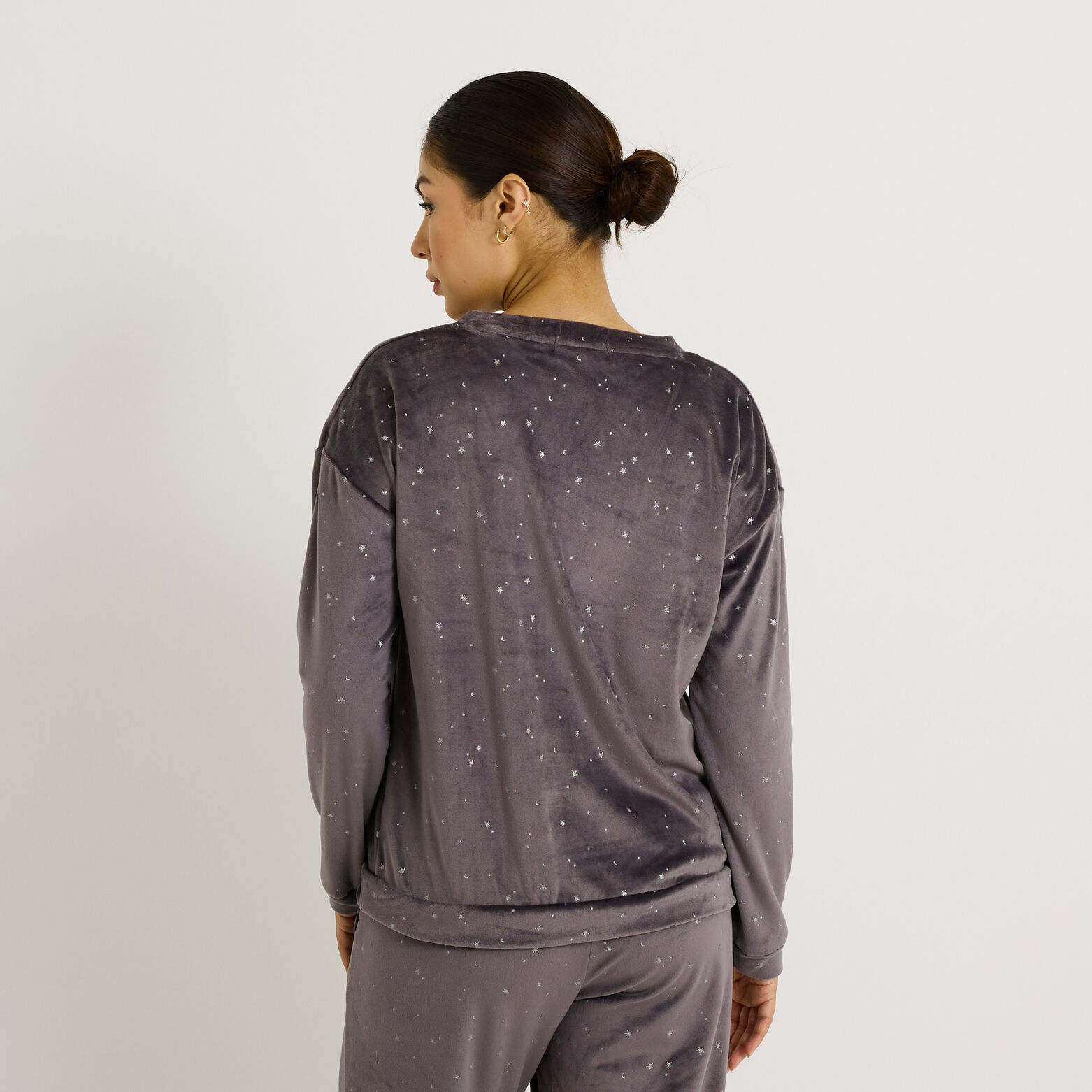 Sweat de pyjama en velours femme GRIS Graindemalice