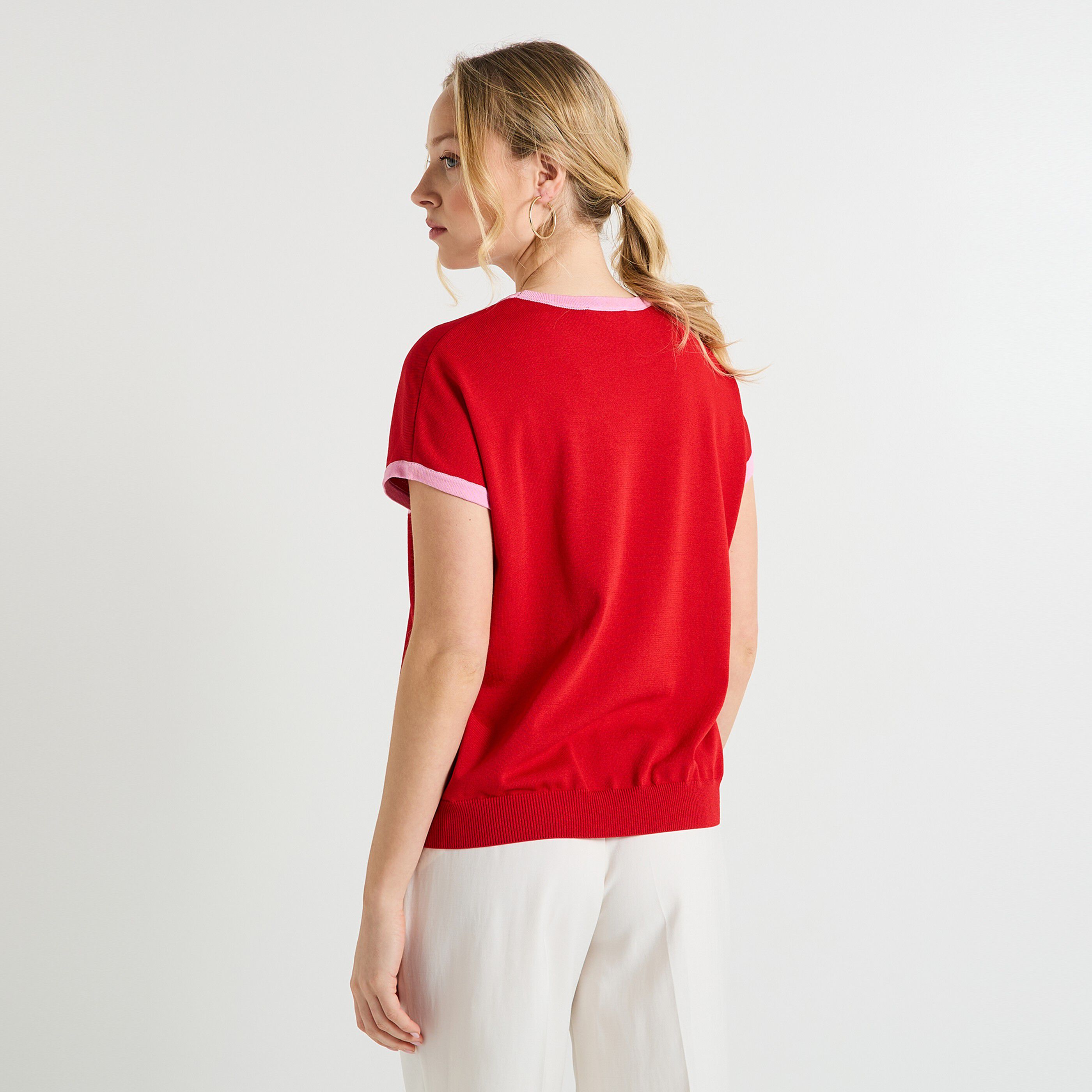 Pull manches courtes femme